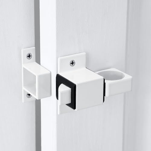 2 Packs White Spring Door Lock，Self-Closing Latches - color: White