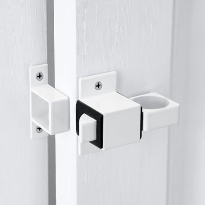 2 Packs White Spring Door Lock，Self-Closing Latches - color: White