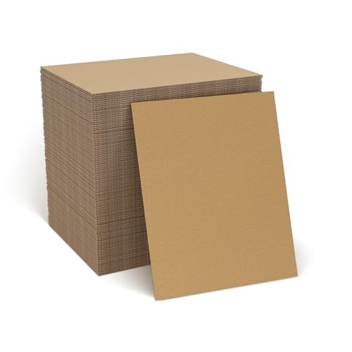 100 Pack 4x6 Inch Flat Corrugated Cardboard Sheets - 0.07 Inch Thick Square Thin Cardboard Padding Inserts for Crafts, Mailers, Box Dividers, Drawing & DIY Projects - size: 4" x 6"