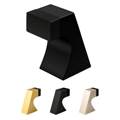 Mega Handles Curved Floor Door Stop Matte Black (1-Pack) - Wall Protector - color: Matte Black
