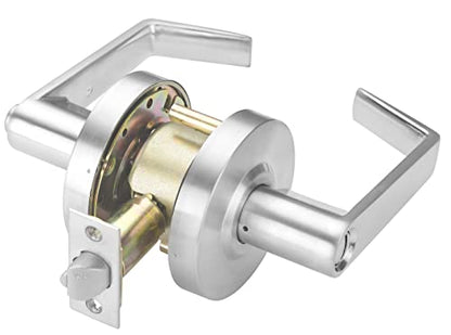 Lo-Lock Commercial Privacy Function Lever, Heavy-Duty Locking Door Handle, ADA-Compliant, Cylindrical Lever Lock, Satin Chrome Finish - style: Privacy/Bathroom