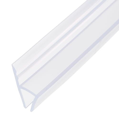 uxcell Shower Door Side Seal, H-Type Shower Door Sweep for 1/4" Glass 130" Long Silicone Frameless Glass Door Seal Strip, Stop Shower Leaks, Clear - size: 1/4" Glass 130" Long