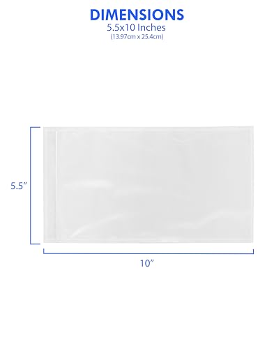 2000 Count 5.5" x 10" Shipping Label Envelopes, Clear Packing List Pouches with Self-Adhesive Back, Top Loading for Shipping Labels Sleeves, for Packing Slips, Labels Invoices & Paperwork. GPI - size: 5.5" X 10"
