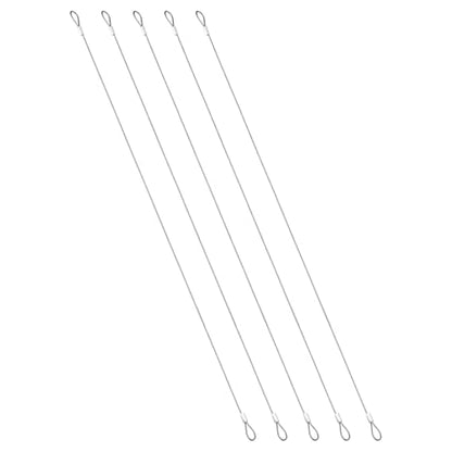 PATIKIL 1.5mmD x 20" L Outdoor Travel Security Cable, 5PCS 304 Stainless Steel Safety Wire Rope Luggage Anti-Theft Cable with Loop Ends for Bike Motorcycle Home Decoration, Silver - size: 0.06 in D x 20 in L