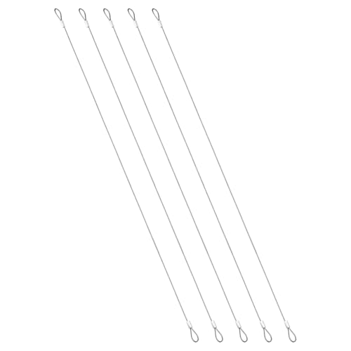PATIKIL 1.5mmD x 20" L Outdoor Travel Security Cable, 5PCS 304 Stainless Steel Safety Wire Rope Luggage Anti-Theft Cable with Loop Ends for Bike Motorcycle Home Decoration, Silver - size: 0.06 in D x 20 in L