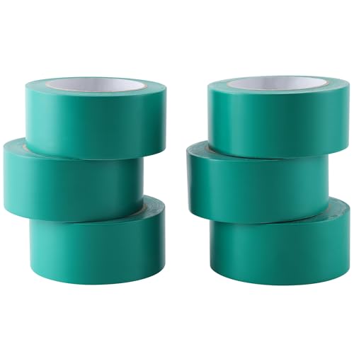 Lichamp 6 Rolls Vinyl Tape, 2" x 36 Yards per Roll, 216 Total Yards, Green - color: Green