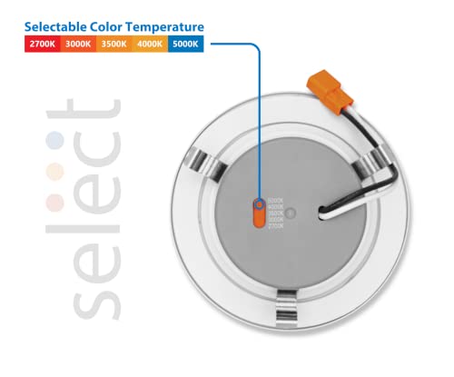 DLR4(v6) 4-inch White Selectable Recessed LED Downlight with Baffle (DLR4607120SWHBF) - color: White Baffle, style: 1-Pack