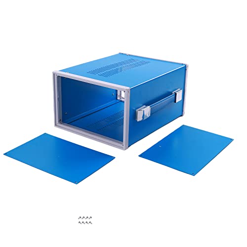 Fielect 10.71" x 5.43" x 8.39" Dustproof Electronic Junction Box Enclosure Project Box for Electronic Projects Metal Blue - size: 10.71" x 5.43" x 8.39"