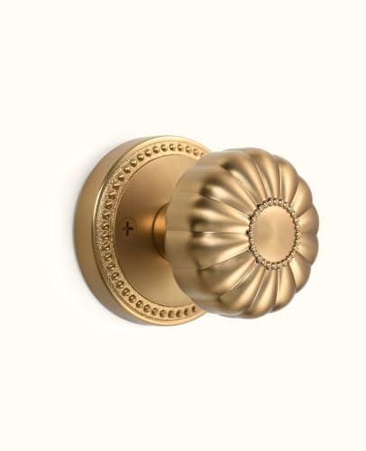 Asidrama 1 Pack Champagne Bronze Passage Door Knobs with Lock, Door Handles with Champagne Bronze Door Knobs Interior for Bedroom or Bathroom, Heavy Duty Door Lever for Left Right Sided Doors - color: Champagne Bronze