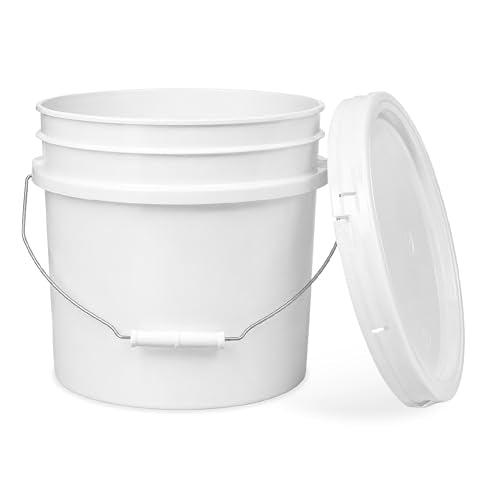 ePackageSupply 3.5 Gallon Bucket, Food Grade w/Lid BPA-Free, 3 Pack- White - size: 3 Packs