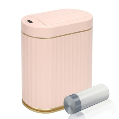 ELPHECO Motion Sensor Bathroom Trash Can with Lid 2 Gal Automatic Trash Can - color: Pink Gold