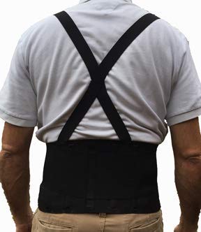 Alpha Medical Adjustable Lifting Back Brace with Suspenders for Men & Women – Industrial Lower Back Belt - Lumbar Protection from Construction, Moving, Warehouse Jobs, Heavy Lifting Safety (Small) - size: Small