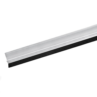 uxcell Door Bottom Sweep H-Shape Aluminum Alloy Base with 0.6-inch Black Nylon Brush 39-inch x 1.69-inch - color: Silver, size: 39.37" x 0.6"