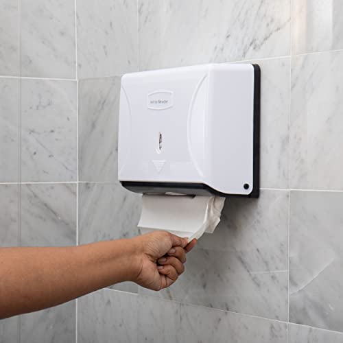 Mind Reader Multifold Paper Towel Dispenser, Paper Towel Holder, Restroom, Wall Mount, Set of 3, White