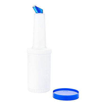 Restaurantware Plastic Storage Container Bottle, Quick Pour, 1 qt - color: Blue, size: 32 Ounces