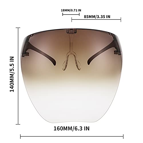FEISEDY Full Face Shield Sunglasses – Anti-Fog UV400 Mirror Visor - color: 006 Gradient Brown