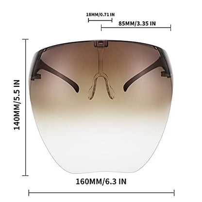 FEISEDY Full Face Shield Sunglasses – Anti-Fog UV400 Mirror Visor - color: 006 Gradient Brown