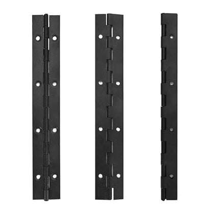 6 Pack Continuous & Piano Hinges,8 inches Black 304 Stainless Steel Hinges 0.04" Thickness Heavy Duty Continuous Hinges with Holes for Pianos，Door，Wooden Boxes，Cabinet. (8inch/20cm) - size: 8inch