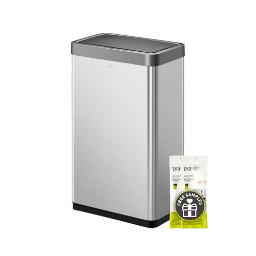 EKO Mirage X 80 Liter / 21.1 Gallons Motion Sensor Trash Can or Recycling Bin, Automatic Large Kitchen Trash Can Touchless, Stainless Steel - size: Mirage X 80 liter - Stainless Steel