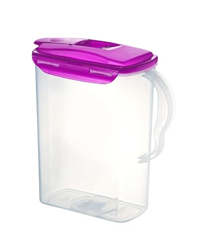LocknLock Aqua Fridge Door Water Jug | Clear Pitcher | BPA Free Plastic Pitcher with Lid | 3 Quart Pitcher with Lid for Water, Juice, Tea & More Beverages, Purple - color: Purple, size: 96 Ounces