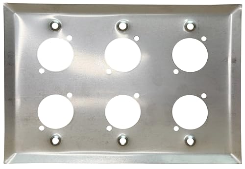DIYTECH 6 Port Stainless Steel XLR Wall Plate Blank Panel for Pro Audio - style: 6 Port Stainless Steel