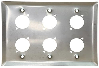 DIYTECH 6 Port Stainless Steel XLR Wall Plate Blank Panel for Pro Audio - style: 6 Port Stainless Steel