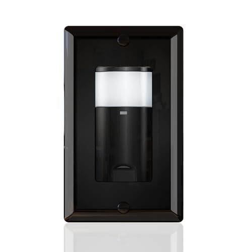 ECOELER Black Motion Sensor Light Switch, PIR Motion Detection Wall Switch with Adjustable Sensitivity, OCC/VAC Selectable, Neutral Wire Required, Single Pole Occupancy Sensor for Home Improvement - color: Black, size: 1 - Pack