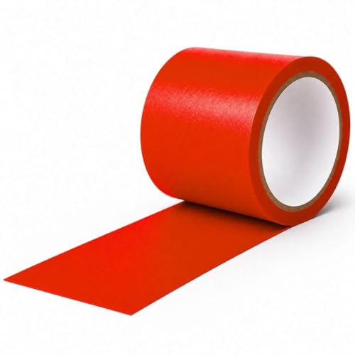GTSE - Red Vinyl PVC Floor Tape 4 inch x 108ft Safety Marking Tape - color: Red, size: 4" x 108 ft