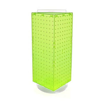 Azar Displays 703385-GRE Four-Sided Revolving 8”W X 20”H Pegboard Counter Display, Green - color: Green, style: Pegboard Only