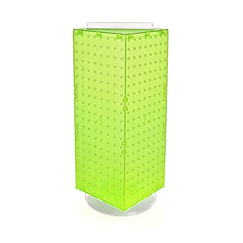 Azar Displays 703385-GRE Four-Sided Revolving 8”W X 20”H Pegboard Counter Display, Green - color: Green, style: Pegboard Only