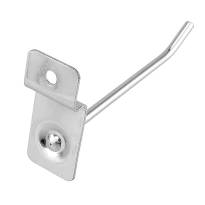100 PCS 3.7 Inch Silver Slatwall Hooks, Slat Wall Gridwall Panel Slat Wall Hooks Slot Board Hangers Pegs Hanging Accessories for Garage Shop Room Organization and Commercial Exhibition