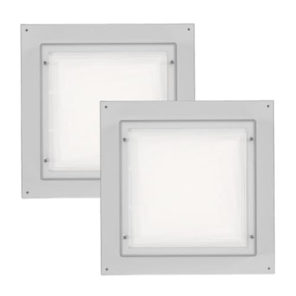 Espen Zenon LED Canopy Light 13W/16W/20W Selectable, 1560–2400LM, 3000K/4000K/5000K, White Outdoor Garage Ceiling Light, 120-277V, 0-10V Dimmable, Damp Rated