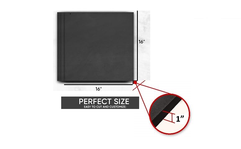 XCEL Multi-Purpose Crafting Foam Sheet Roll – Neoprene Rubber Sheets for Costumes Cosplay Packing Foam Gasket Material – Closed Cell Foam Padding in Various Options (Black, 16" x 16" x 1" (4 Pack)) - color: Black, size: 16" x 16" x 1" (4 Pack)