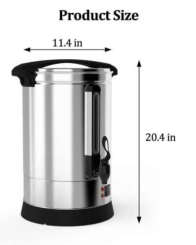Coffee Urn 100 Cup, Stainless Steel Commercial Coffee Maker 14 L/3.7 gal Electric Hot Beverage Dispenser Large Hot Water Dispenser Coffee Dispenser Hot Water Urn For Business, Catering, Party - color: Silver, size: 100 Cups