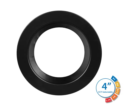 DLR4(v6) 4-inch Black Selectable Recessed LED Downlight (DLR4607120SBK) - color: Black, style: 1-Pack
