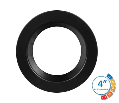 DLR4(v6) 4-inch Black Selectable Recessed LED Downlight (DLR4607120SBK) - color: Black, style: 1-Pack