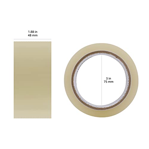 Amazon Basics Shipping Packing Tape for Moving and Sealing Boxes, Clear, 1.9 in x 60.3 yards, 1.8mil Thickness, 6 Rolls - size: 1.9 in x 60.3 yards, 1.8mil thickness