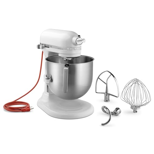 KitchenAid NSF Certified Commercial Series 8-Qt Bowl Lift Stand Mixer - KSM8990 - color: White, style: No Bowl Guard