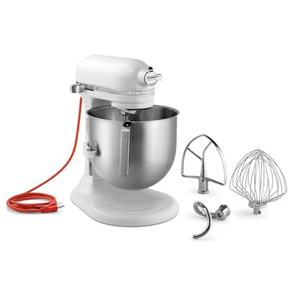KitchenAid NSF Certified Commercial Series 8-Qt Bowl Lift Stand Mixer - KSM8990 - color: White, style: No Bowl Guard