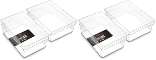 BINO | Plastic Storage Bins, Large | THE HANDLER COLLECTION | Multipurpose Organizer Bins | Kitchen Pantry Organizers and Storage | Clear Containers for Organizing Home | Freezer Organizer (Pack of 2) - size: 2PK LARGE - 14 x 8 x 4 (Pack of 2)