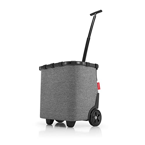 reisenthel carrycruiser Twist Silver - Portable Shopping Trolley with Sturdy Aluminum Frame, Shoulder Strap and Removable mesh Inner Bag -Water-Repellent - color: Twist Silver