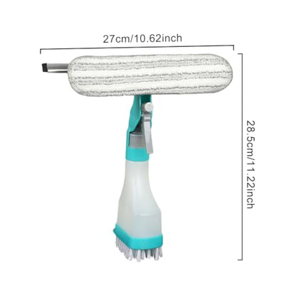 4 in 1 Window Cleaning Kit,Professional Window Vacuum Squeegee with Spray Bottle for Shower Tile Wall Mirror Glass Car Windshield Countertop,Windows Cleaner Brush Tools Easy Gadget