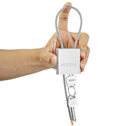 Cable Padlock with 3 Keys | L 1.15ft(0.35m),D 1/6in(4mm) Adjustable Steel Cable Lock | Aluminum Locks for Bikes, Gate, Lockers & Outdoor Gear | Weatherproof & Silver - color: silver - L 1.15ft(0.35m),D 1/6in(4mm)