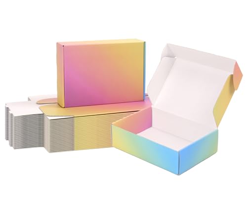 7x5x2 Shipping Boxes Small, 45 Pack Colorful Corrugated Cardboard Mailer Box for Small Business, Mailing, Packaging - color: Colorful, size: 7x5x2"-45 Pack