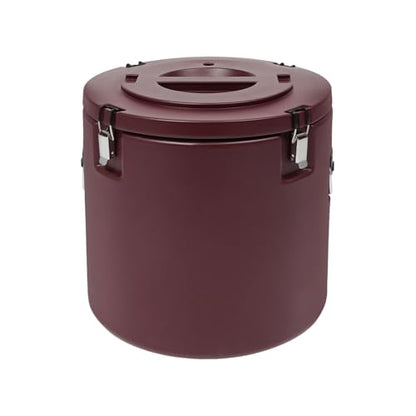 50L/13.21 Gal Insulated Soup Carrier, Stainless Steel Insulated Soup Container Bucket Hot & Cold Thermal Bucket with Lid Commercial Food Warmer for Parties Picnics Cafes Restaurants - color: Brown, size: 50L/13.2Gal