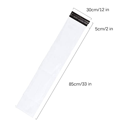 Poly Mailers Long Shipping Bags 12x33 Inch 50 Pack Envelopes Bag for Unique Items Storage Packaging, White Self Sealing Waterproof Mailing - size: 12x33 Inches
