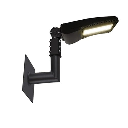 Wall Mount Bracket 90 Degree for LED Parking Lot Light 2-3/8inch Light Fixture Mounting L-Shape Bracket Slip Fitter Adapter for Outdoor Commercial LED Shoebox Area Yard Lights, Black, LDZJ-001