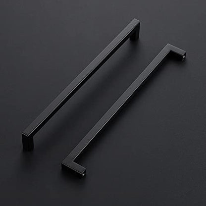 Ravinte Matte Black Cabinet Handles Square Pulls 11-5/16 Inch 10 Pack - size: 11-13/16 Inch (11-5/16 Inch Hole Center)
