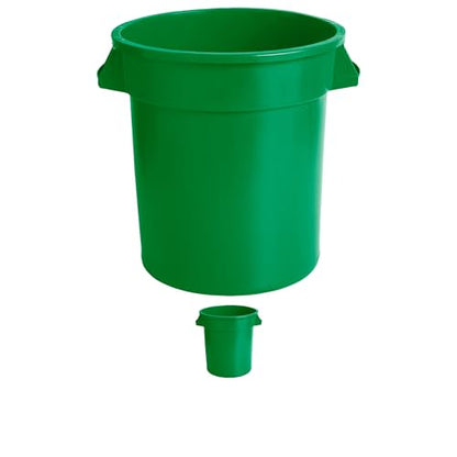 32 Gallon Round Trash bin Garbage can Outdoor Yard Trash can Trash Barrels Garbage Drum Heavy Duty Trash can Industrial Trash can Kitchen Trash bin (2, Green) - color: Green