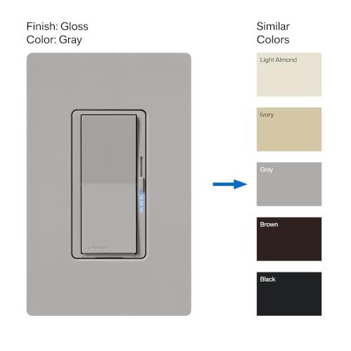 Lutron Caseta Diva Smart Dimmer Switch (Smart Hub Required), No Neutral Req - color: Gray, size: 1 Pack, style: Diva Smart Dimmer